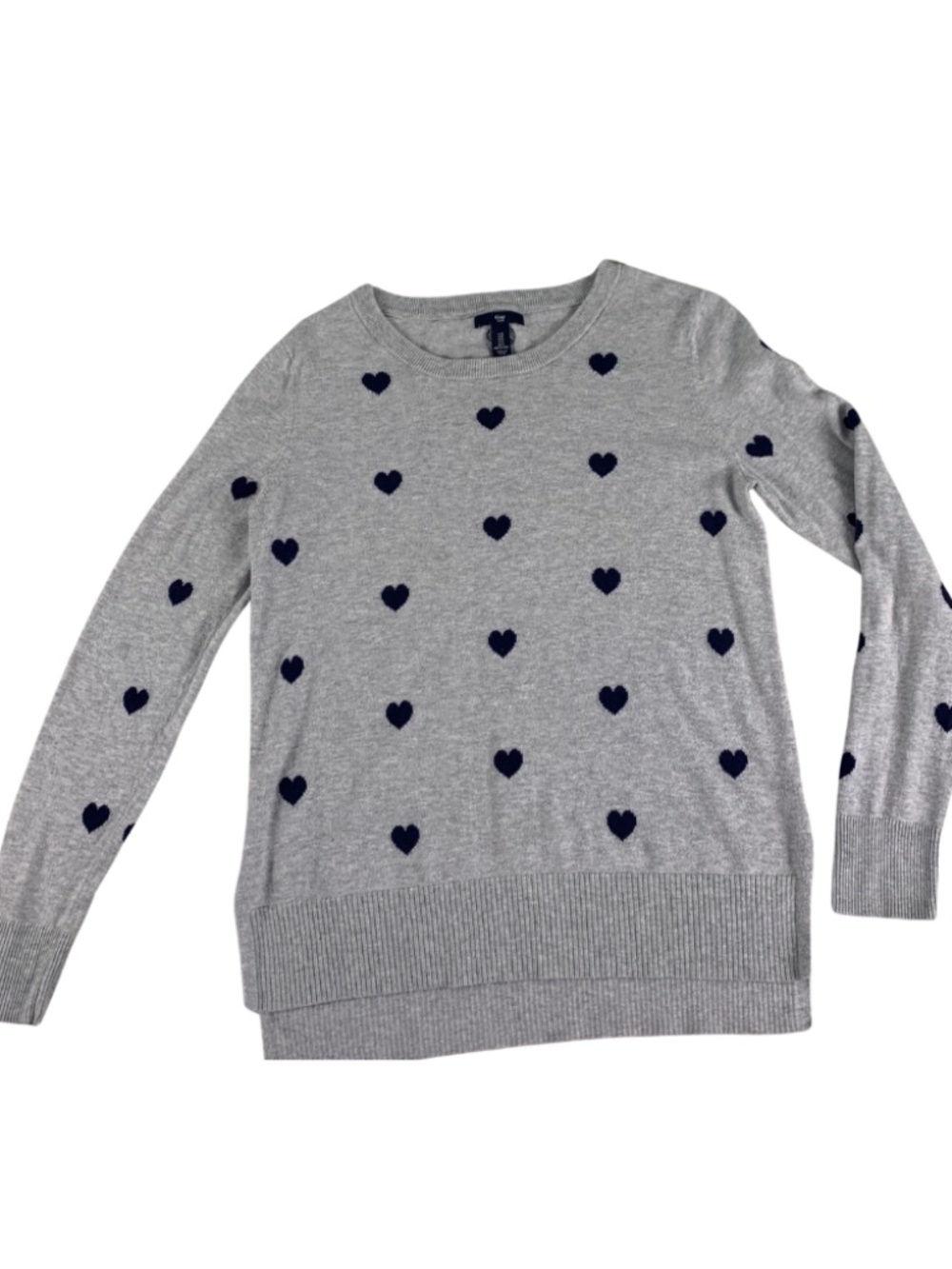 GAP Hearts All Over Cotton Pullover Sweater Women's S Y2K Coquette